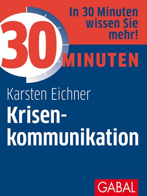 cover image of 30 Minuten Krisenkommunikation
